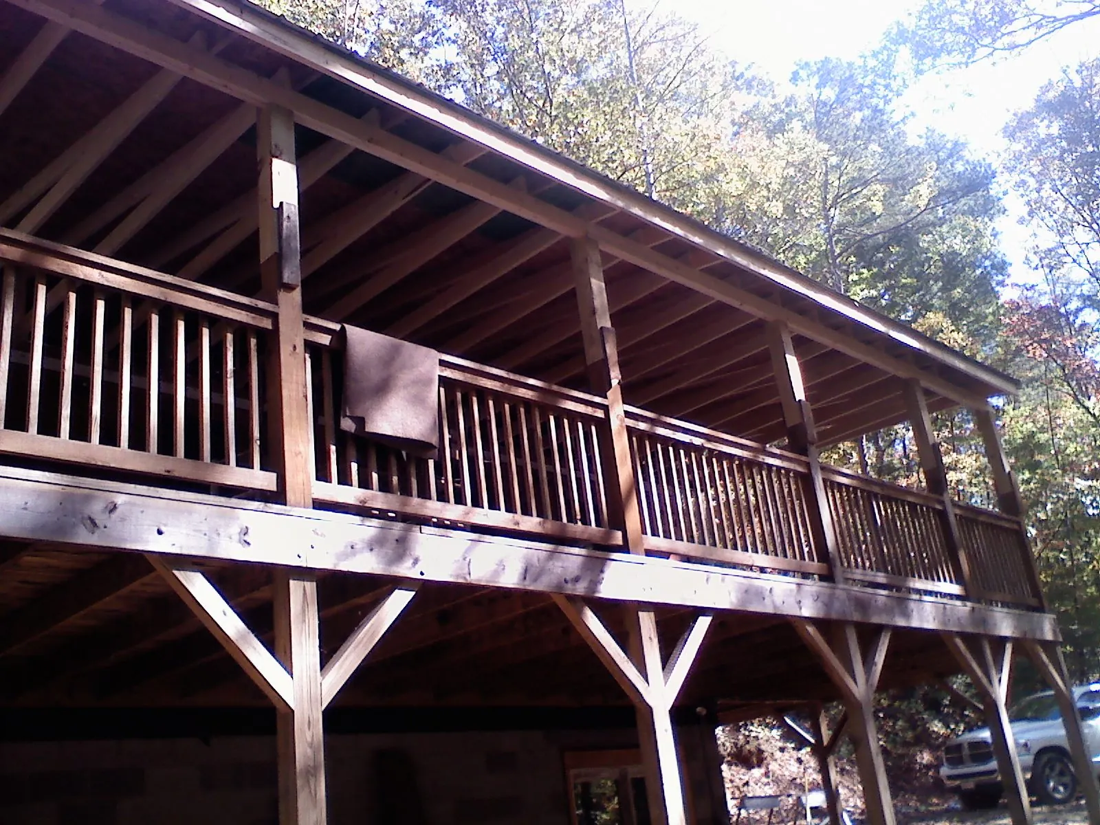 Timber framing under a new elevated porch and deck — Roof Leak Repair in Cat Spring by Roofing Brothers